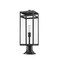 Z-Lite Nuri 1 Light Outdoor Pier Mounted Fixture, Black & Clear 596PHBR-553PM-BK - alternate 5